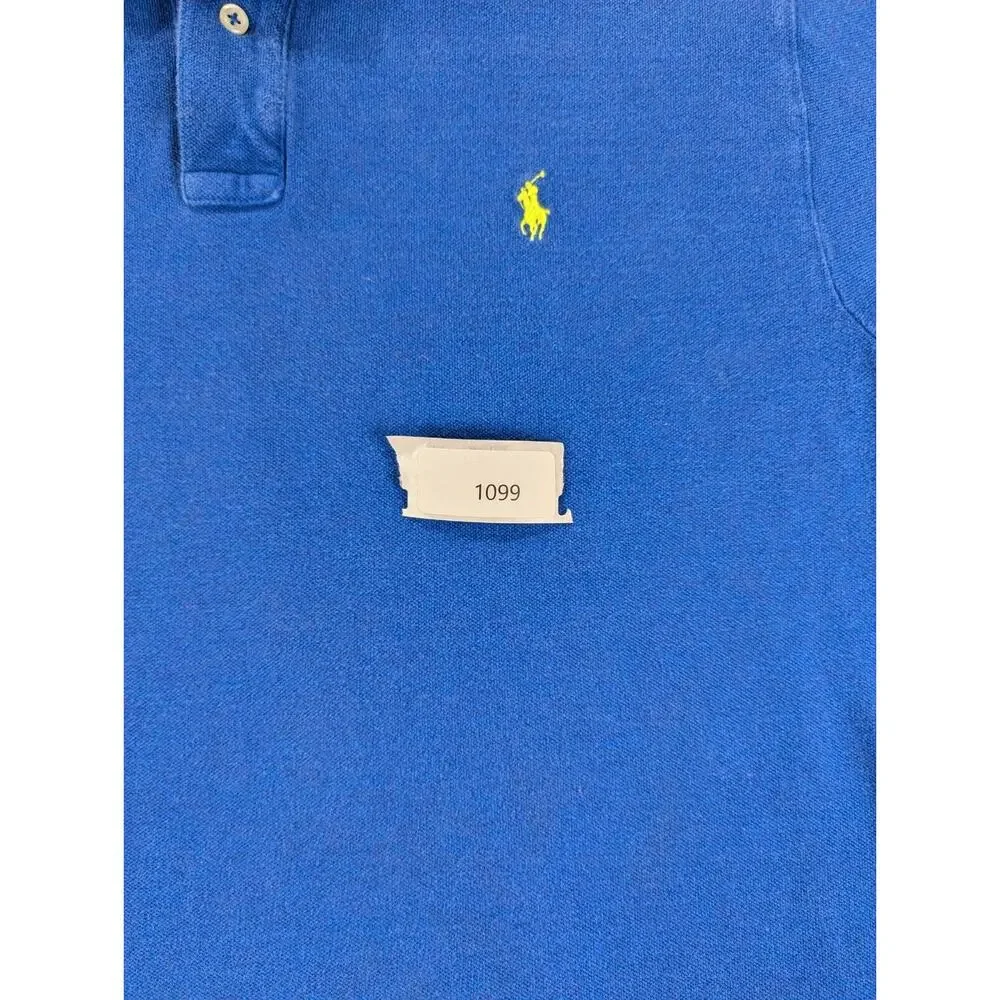 Ralph Lauren Polo Shirt Mens Large Blue Short Sleeve 100% Cotton Casual